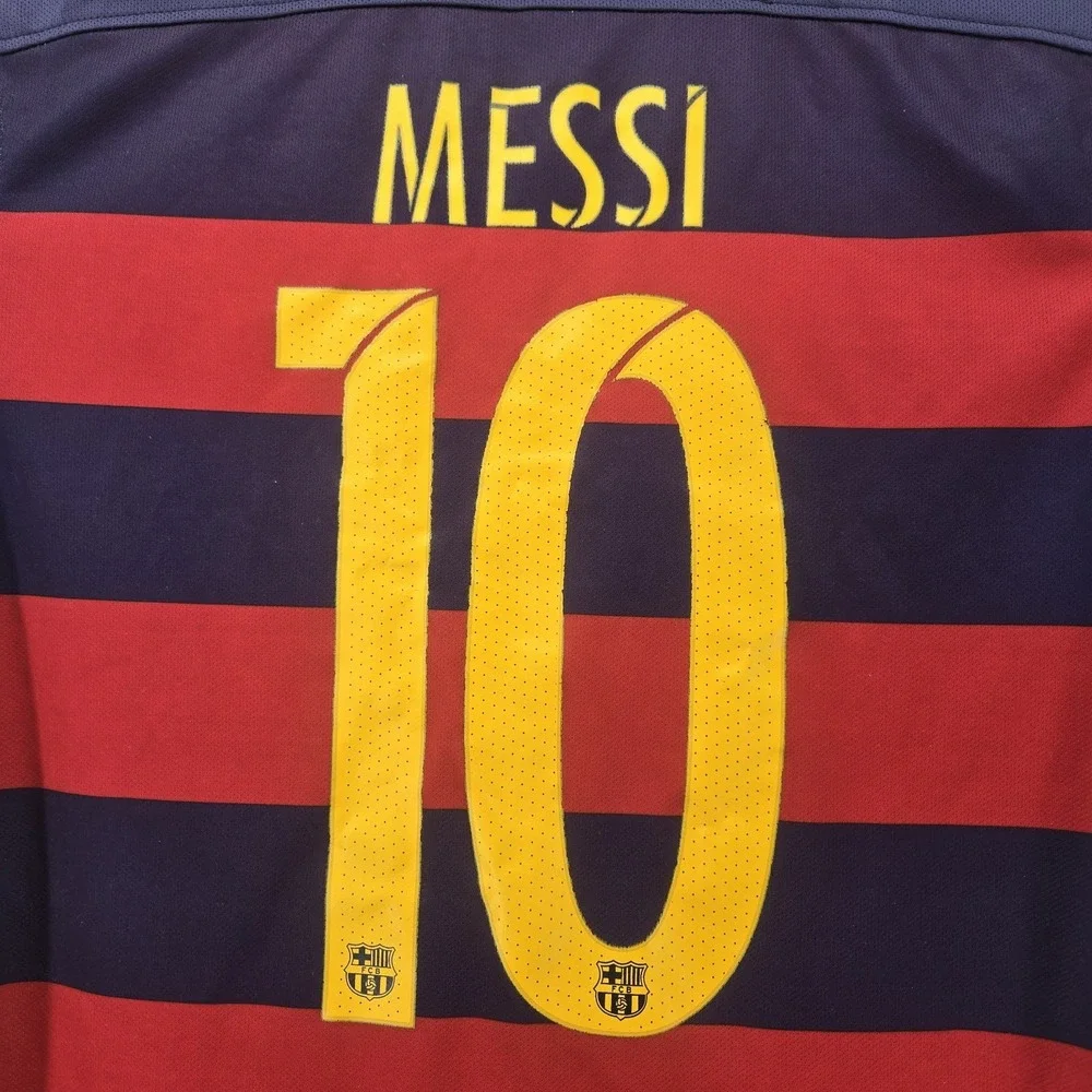 Barcelona FC 2015 2016 Home Football Shirt Soccer Jersey #10 Messi Nike Small